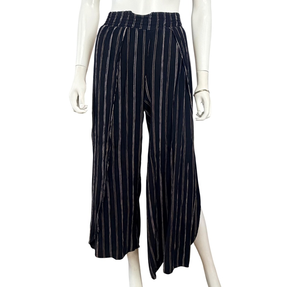 Billabong Black Wide Leg Striped Pants